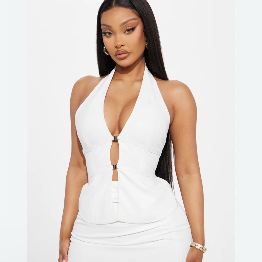 White Halter Top
